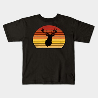 Retro Sunsets and Deer Antlers - PanfurWare LLC Kids T-Shirt